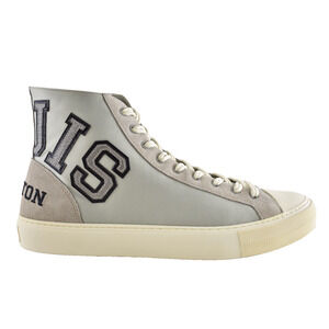 Louis Vuitton Tattoo Grey Satin Suede Kim Jones High Top Sneakers UK 9 US 10 11